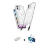 MARSİLYAN™- iPhone 11 Kılıf Atlas Doku Koleksiyonu - Siyah 3D Antistatik Seramik Nano Ekran Koruyucu + Renkli Kamera Lens Koruma Cam - PE