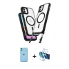 MARSİLYAN™- iPhone 11 Kılıf Atlas Doku Koleksiyonu - Siyah 3D Antistatik Seramik Nano Ekran Koruyucu + Neon Fosforlu Kamera Lens - YL