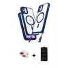 MARSİLYAN™- iPhone 11 Kılıf Atlas Doku Koleksiyonu - Siyah 6D Antistatik Mat Seramik Hayalet Nano Ekran Koruyucu + Pers Alüminyum Kamera Lens - KI