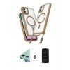MARSİLYAN™- iPhone 11 Kılıf Atlas Doku Koleksiyonu - Siyah 6D Antistatik Mat Seramik Hayalet Nano Ekran Koruyucu + Raze Metal Kamera Lens - MI