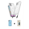MARSİLYAN™- iPhone 11 Kılıf Atlas Doku Koleksiyonu - Siyah 6D Mat Seramik Hayalet Nano Ekran Koruyucu + Neon Fosforlu Kamera Lens - TU