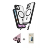 MARSİLYAN™- iPhone 11 Kılıf Atlas Doku Koleksiyonu - Siyah 6D Mat Seramik Hayalet Nano Ekran Koruyucu + Raze Metal Kamera Lens - SH