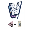 MARSİLYAN™- iPhone 11 Kılıf Atlas Doku Koleksiyonu - Siyah 6D Mat Seramik Hayalet Nano Ekran Koruyucu + Raze Metal Kamera Lens - SH