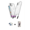 MARSİLYAN™- iPhone 11 Kılıf Atlas Doku Koleksiyonu - Siyah Bilvis 3D Cam Ekran Koruyucu + Pers Alüminyum Kamera Lens - GI