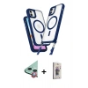 MARSİLYAN™- iPhone 11 Kılıf Atlas Doku Koleksiyonu - Siyah Bilvis 3D Cam Ekran Koruyucu + Raze Metal Kamera Lens - KI