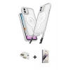 MARSİLYAN™- iPhone 11 Kılıf Atlas Doku Koleksiyonu - Siyah Bilvis 3D Mat Cam Ekran Koruyucu + Pers Alüminyum Kamera Lens - GD