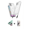 MARSİLYAN™- iPhone 11 Kılıf Atlas Doku Koleksiyonu - Siyah Bilvis 3D Mat Cam Ekran Koruyucu + Raze Metal Kamera Lens - KI