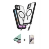 MARSİLYAN™- iPhone 11 Kılıf Atlas Doku Koleksiyonu - Siyah Bilvis 3D Mat Cam Ekran Koruyucu + Raze Metal Kamera Lens - KI