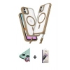 MARSİLYAN™- iPhone 11 Kılıf Atlas Doku Koleksiyonu - Siyah Bilvis 3D Mat Cam Ekran Koruyucu + Raze Metal Kamera Lens - KI