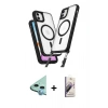 MARSİLYAN™- iPhone 11 Kılıf Atlas Doku Koleksiyonu - Siyah Bilvis 3D Mat Cam Ekran Koruyucu + Raze Metal Kamera Lens - MI