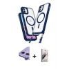 MARSİLYAN™- iPhone 11 Kılıf Atlas Doku Koleksiyonu - Siyah Bilvis 3D Mat Cam Ekran Koruyucu + Raze Metal Kamera Lens - MR
