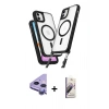 MARSİLYAN™- iPhone 11 Kılıf Atlas Doku Koleksiyonu - Siyah Bilvis 3D Mat Cam Ekran Koruyucu + Raze Metal Kamera Lens - MR