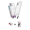 MARSİLYAN™- iPhone 11 Kılıf Atlas Doku Koleksiyonu - Siyah Bilvis 3D Mat Cam Ekran Koruyucu + Pers Alüminyum Kamera Lens - KI