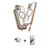 MARSİLYAN™- iPhone 11 Kılıf Atlas Doku Koleksiyonu - Siyah Bilvis 3D Mat Cam Ekran Koruyucu + Pers Alüminyum Kamera Lens - KI
