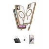 MARSİLYAN™- iPhone 11 Kılıf Atlas Doku Koleksiyonu - Siyah Bilvis 3D Mat Cam Ekran Koruyucu + Kamera Lens Koruma Cam - SF
