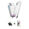 MARSİLYAN™- iPhone 11 Kılıf Atlas Doku Koleksiyonu - Siyah Bilvis 3D Mat Cam Ekran Koruyucu + Kamera Lens Koruma Cam - SF