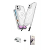MARSİLYAN™- iPhone 11 Kılıf Atlas Doku Koleksiyonu - Siyah Bilvis 3D Mat Cam Ekran Koruyucu + Pers Alüminyum Kamera Lens - YL