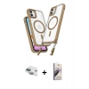 MARSİLYAN™- iPhone 11 Kılıf Atlas Doku Koleksiyonu - Siyah Bilvis 3D Mat Cam Ekran Koruyucu + Pers Alüminyum Kamera Lens - YL