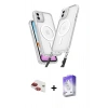 MARSİLYAN™- iPhone 11 Kılıf Atlas Doku Koleksiyonu - Siyah Bilvis 5in1 3D Magic Cam Ekran Koruyucu + Pers Alüminyum Kamera Lens - KI