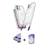 MARSİLYAN™- iPhone 11 Kılıf Atlas Doku Koleksiyonu - Siyah Bilvis 5in1 3D Magic Cam Ekran Koruyucu + Raze Metal Kamera Lens - MR