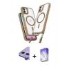 MARSİLYAN™- iPhone 11 Kılıf Atlas Doku Koleksiyonu - Siyah Bilvis 5in1 3D Magic Cam Ekran Koruyucu + Raze Metal Kamera Lens - MR