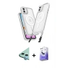 MARSİLYAN™- iPhone 11 Kılıf Atlas Doku Koleksiyonu - Siyah Bilvis 5in1 5D Magic Hayalet Cam Ekran Koruyucu + Raze Metal Kamera Lens - MI