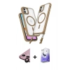 MARSİLYAN™- iPhone 11 Kılıf Atlas Doku Koleksiyonu - Siyah Bilvis 5in1 5D Magic Hayalet Cam Ekran Koruyucu + Raze Metal Kamera Lens - SH