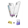 MARSİLYAN™- iPhone 11 Kılıf Atlas Doku Koleksiyonu - Siyah Bilvis 5in1 5D Magic Hayalet Cam Ekran Koruyucu + Rainbow Kamera Lens Koruma Cam - KI
