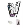 MARSİLYAN™- iPhone 11 Kılıf Atlas Doku Koleksiyonu - Siyah Bilvis Hayalet Cam Ekran Koruyucu + Pers Alüminyum Kamera Lens - GD