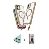 MARSİLYAN™- iPhone 11 Kılıf Atlas Doku Koleksiyonu - Siyah Bilvis Hayalet Cam Ekran Koruyucu + Raze Metal Kamera Lens - MI