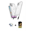 MARSİLYAN™- iPhone 11 Kılıf Atlas Doku Koleksiyonu - Siyah Buffer Cam Ekran Koruyucu + Gökkuşağı Pers Alüminyum Kamera Lens