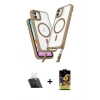 MARSİLYAN™- iPhone 11 Kılıf Atlas Doku Koleksiyonu - Siyah Buffer Cam Ekran Koruyucu + Kamera Lens Koruma Cam - SF