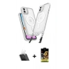 MARSİLYAN™- iPhone 11 Kılıf Atlas Doku Koleksiyonu - Siyah Buffer Cam Ekran Koruyucu + Kamera Lens Koruma Cam - SF