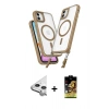MARSİLYAN™- iPhone 11 Kılıf Atlas Doku Koleksiyonu - Siyah Buffer Cam Ekran Koruyucu + Raze Metal Kamera Lens - GS