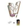 MARSİLYAN™- iPhone 11 Kılıf Atlas Doku Koleksiyonu - Siyah Buffer Cam Ekran Koruyucu + Renkli Kamera Lens Koruma Cam - PE