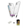 MARSİLYAN™- iPhone 11 Kılıf Atlas Doku Koleksiyonu - Siyah Buffer Cam Ekran Koruyucu + Turuncu Renkli Kamera Lens Koruma Cam