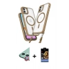 MARSİLYAN™- iPhone 11 Kılıf Atlas Doku Koleksiyonu - Siyah Buffer Hayalet Cam Ekran Koruyucu + Raze Metal Kamera Lens - KI