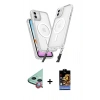 MARSİLYAN™- iPhone 11 Kılıf Atlas Doku Koleksiyonu - Siyah Buffer Hayalet Cam Ekran Koruyucu + Raze Metal Kamera Lens - KI