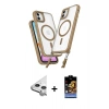 MARSİLYAN™- iPhone 11 Kılıf Atlas Doku Koleksiyonu - Siyah Buffer Hayalet Cam Ekran Koruyucu + Raze Metal Kamera Lens - GS
