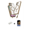MARSİLYAN™- iPhone 11 Kılıf Atlas Doku Koleksiyonu - Siyah Buffer Hayalet Cam Ekran Koruyucu + Renkli Kamera Lens Koruma Cam - SI
