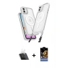 MARSİLYAN™- iPhone 11 Kılıf Atlas Doku Koleksiyonu - Siyah Buffer Hayalet Cam Ekran Koruyucu + Kamera Lens Koruma Cam - SF
