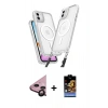 MARSİLYAN™- iPhone 11 Kılıf Atlas Doku Koleksiyonu - Siyah Buffer Hayalet Cam Ekran Koruyucu + Siyah Raze Metal Kamera Lens