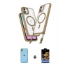 MARSİLYAN™- iPhone 11 Kılıf Atlas Doku Koleksiyonu - Siyah Buffer Hayalet Cam Ekran Koruyucu + Neon Fosforlu Kamera Lens - YL