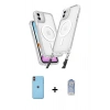 MARSİLYAN™- iPhone 11 Kılıf Atlas Doku Koleksiyonu - Siyah Joko Magic 5D Cam + Neon Fosforlu Kamera Lens - TU