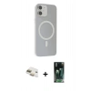 MARSİLYAN™- iPhone 11 Kılıf Çekirdek Modern Prime - Şeffaf 360 Full Body Arka Koruyucu + Gold Pers Alüminyum Kamera Lens