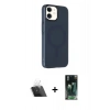 MARSİLYAN™- iPhone 11 Kılıf Çekirdek Modern Prime - Şeffaf 360 Full Body Arka Koruyucu + Kamera Lens Koruma Cam - SF
