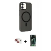 MARSİLYAN™- iPhone 11 Kılıf Çekirdek Modern Prime - Şeffaf 360 Full Body Arka Koruyucu + Pers Alüminyum Kamera Lens - KI