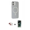 MARSİLYAN™- iPhone 11 Kılıf Çekirdek Modern Prime - Şeffaf 360 Full Body Arka Koruyucu + Pers Alüminyum Kamera Lens - KI