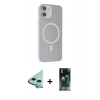 MARSİLYAN™- iPhone 11 Kılıf Çekirdek Modern Prime - Şeffaf 360 Full Body Arka Koruyucu + Raze Metal Kamera Lens - MI
