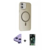 MARSİLYAN™- iPhone 11 Kılıf Çekirdek Modern Prime - Şeffaf 360 Full Body Arka Koruyucu + Raze Metal Kamera Lens - MR
